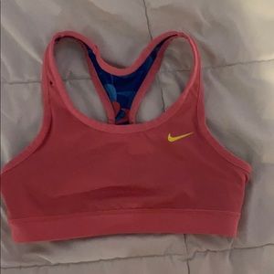 pink/colorful reversible nike sports bra